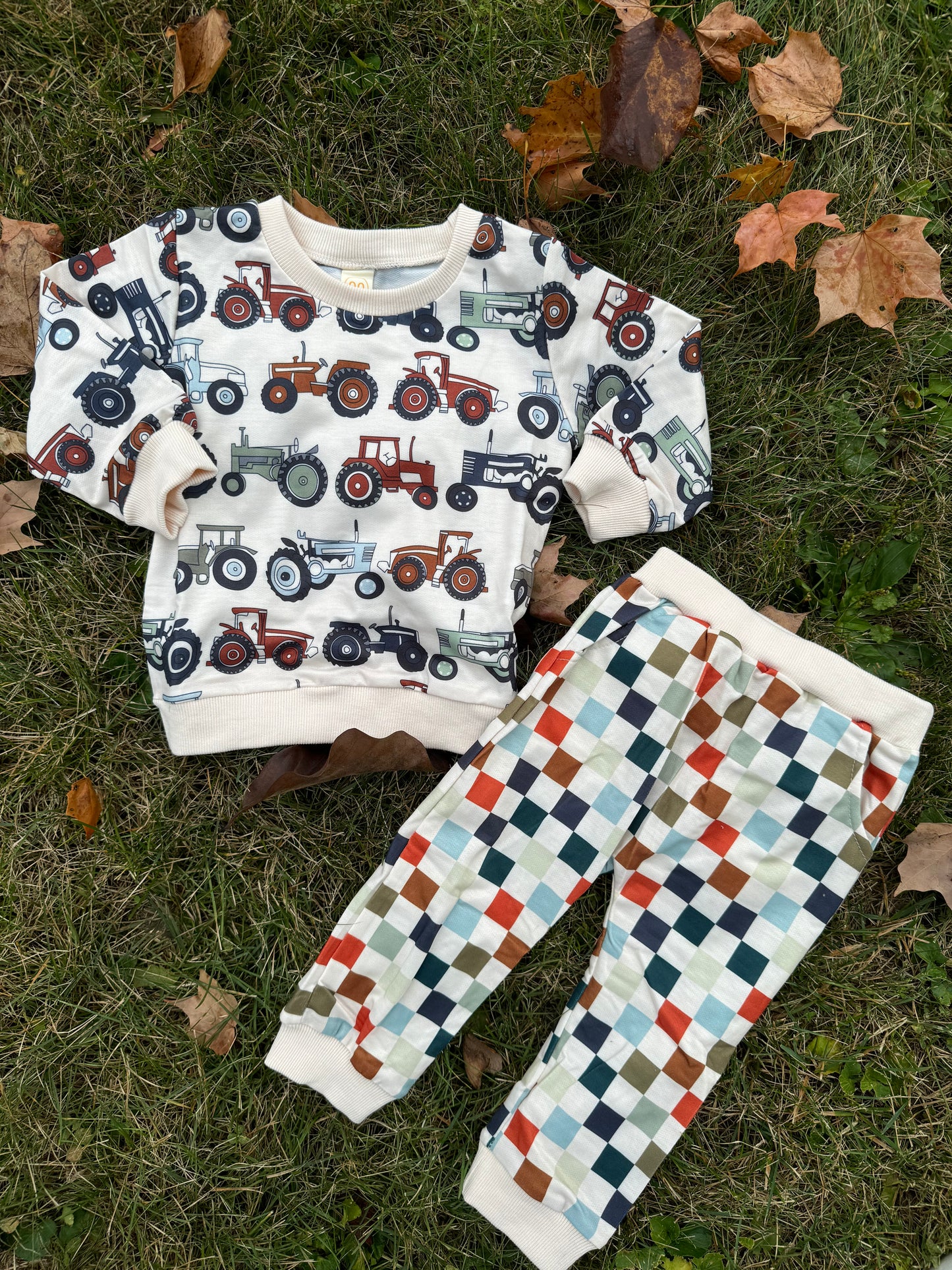 Tractor Checkered Jogger Set